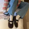2025 Nuevo Invierno Peludo Punta Redonda Una Línea Suela Gruesa Antideslizante Forro de Felpa Cálido Ropa Exterior Zapatos de Algodón para Mujer