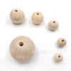 Cuentas de madera con agujeros grandes de 6-50 mm, hechas a mano, cuentas sueltas de loto redondas, accesorios de joyería de madera para bricolaje