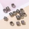 Cuentas martilladas de acero inoxidable, cuentas sueltas, cuentas de tubo de bambú, cuentas espaciadoras, colgantes, clips O, accesorios para pulseras DIY, componentes para joyería al por mayor
