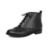 Deseo modelo de comercio exterior 2026 otoño e invierno talla grande casual botas cortas de tacón bajo 40-47 talla grande cordones botas Martin para mujer
