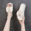 Sandalias y pantuflas de suela gruesa para mujer, ropa de exterior de verano 2024, nuevas zapatillas de cuero con lazo estilo hada con falda elevada.
