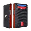 Em Estoque Carteira com Textura de Fibra de Carbono Porta-Cartões com Compartimento para AirTag Carteira Multifuncional de Couro Ultra-fina Dobrável para Negócios Porta-Dólar Americano