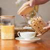Venta al por mayor Juego de tarros de vidrio cuadrados sellados de Amazon Tarro para almacenamiento de cereales Tarro de almacenamiento a prueba de humedad Tarro de vidrio de grado alimenticio