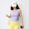 Colete de Yoga Profissional Plus Size Completo com Copas Fixas Roupas Fitness Pilates Sem Mangas Sutiã Esportivo para Corrida