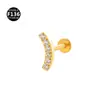 G23 Titanio Elegante Forma de Hoz Zircón Uña Labial Uña para Oreja Hueso Blando Uña Joyería para Perforación Corporal Ventas Directas de Fábrica Amazon