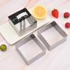 Molde para galletas al por mayor de fábrica, anillo de mousse de acero inoxidable, en caja con plato de empuje, molde para cortar galletas, herramientas para hornear