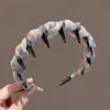 Diadema de Malla Plisada Estilo Coreano para Mujer, Versátil Elegante Diadema Ondulada de Corona Alta, Pinza para el Cabello con Peine de Dientes de Hilo de Colores Estilo Hada, Accesorio para el Cabello