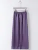 Falda Midi Casual de Acetato Verano 2025 Nueva Cintura Elástica Abertura Recta de Cintura Alta Adelgazante Falda Lápiz Casual