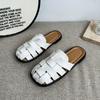 Nuevas Sandalias Planas de Comercio Exterior con Tejido Romano y Diseño Hueco para Mujer, Chanclas de Jaula de Cerdo para Uso en Exteriores