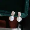 Acessórios DIY Prata Esterlina S925 Pérola Microincrustada Conjunto de Pingentes para Brincos Base Vazia Pingentes de Brincos Semi-acabados 7-12mm