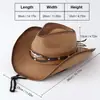 Sombrero de Paja Vaquero de Verano para Mujer Estilo Europeo y Americano, Sombrero Casual para Exteriores con Protección Solar para Hombre, Sombrero de Ala Ancha, Sombrero de Sol, Comercio Exterior