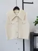 Estilo Novo Outono/Inverno 2026 Coleira Removível Cordão Tricotado Lã Dupla Face Colete Cardigan Suéter Solto para Mulheres Tendência