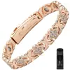 Pulsera magnética de moda europea y americana, superventas transfronteriza, lujo ligero, trébol de la suerte, aleación con incrustaciones de diamante, pulsera de joyería magnética de una sola fila para mujer