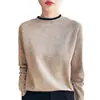 Camiseta base de punto de color bloqueado de cuello medio alto transfronteriza para mujer, nuevo top de punto de manga larga para otoño e invierno, elegante y a la moda