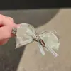 Pinza para el Cabello con Lazo de Malla Dulce Estilo Bosque para Mujer, Estilo Puro y Deseable, Súper de Ensueño, Pinza de Pato para Flequillo Lateral y Cabello Suelto
