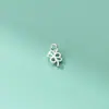 Colgante de pétalo hueco bañado en plata de ley 925, accesorio de pulsera DIY finamente elaborado, accesorio de material de cordón hecho a mano S1185
