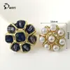 Botões de Liga de Zinco com Cristal Bordados à Mão com Pedras Preciosas Multicores, Botões Florais Vintage, Decoração de Roupas e Bolsas Estilo Chanel, Botões de Moda Dourados