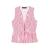 Para Comércio Exterior Transfronteiriço Europeu e Americano Roupas Femininas Aliexpress Venda Quente Moda Versátil Blusa Listrada com Detalhes de Nó