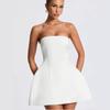 Vestido sin mangas de color sólido dulce y picante para mujer 2025 Verano Nuevo Diseño Espalda Descubierta Tirantes Falda con Lazo