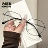 M90203 gafas lisas estilo ins nuevas, versátiles y a la moda, montura metálica artística, protección contra luz azul de moda, se pueden equipar con lentes de prescripción