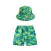 Nuevos pantalones de playa para niños shorts de dibujos animados para niños y niñas enviar sombrero de sol del mismo color sombrero de pescador sombrero de protección solar venta al por mayor