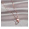 High-end moda anel colar das mulheres simples rosa de ouro titânio aço clavícula cadeia Novo iins pingente não-desbotamento