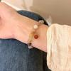 Pulseira Colorida de Abóbora Dourada e Jade Melhor Amiga da Estudante Pulseira Novo Estilo Chinês Estilo Nacional Pulseira Elástica de Contas