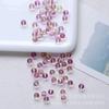 Pulsera de cuentas de vidrio para hacer tú mismo, cuentas sueltas de burbujas de doble color a juego, cuentas redondas, cuentas de vidrio rosa chapadas en oro esmerilado, material de borla de estilo antiguo