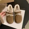 Zapatos de Nieve de Suela Blanda para Mujer Otoño e Invierno 2025 Zapatos de Mujer con Forro de Felpa Nuevos Zapatos Retro de Suela Gruesa Zapatos Birkenstock Mocasines Zapatos de Algodón