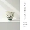Xícara de Chá Cerâmica Vermelha Antiga Pintada à Mão com Orquídea Estilo Dinastia Tang e Song, Conjunto de Chá Kung Fu, Xícara de Chá Doméstica, Xícara Única para Beber Chá