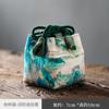 Yingjiang - Taza maestra de algodón y lino engrosado, bolsa de almacenamiento para una sola taza, juego de tazas portátiles de viaje, juego de té, taza de degustación de té, bolsa de tela pequeña