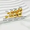 Seiko Grande Aço Inoxidável Contas Redondas DIY Contas Espaçadoras Galvanizadas a Vácuo Ouro 18K Polido Não Desbota Contas com Furo Central Contas Douradas