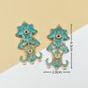 Una variedad de accesorios de aleación tipo cloisonné imitación colgante azul quemado accesorios de aleación con borla horquilla antigua para manualidades corona para el cabello