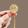 Broche de Borla de Osmanthus Estilo Antigo, Broche de Lapela para Terno com Borla de Leque Estilo Chinês Novo Retrô, Broche de Lapela para Cheongsam Venda por Atacado