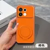 Compatible con OPPO Reno16F Funda de teléfono con soporte magnético texturizada de cuero Corning A6X ventana de visualización grande FindX9S cubierta protectora