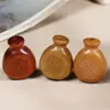 Gato tallado de sándalo, jarrón pequeño, accesorio, amuleto de bolsa de la suerte, colgante de juego cultural DIY, estilo retro creativo, adorno para llavero