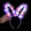 Nova tiara de orelha de coelho de pena luminosa 14 luzes luminosas orelha de coelho adorno de cabeça direto da fábrica luz colorida para empurrar