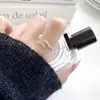 Anillo de Zirconia Doble Cabeza Artístico Vintage, Anillo de Diseño de Nicho Simple y Moderno, Joyería de Mano Abierta Irregular de Ins