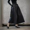 Calça Casual de Verão 2026 Novo Estilo Retrô Escuro Japonesa Amarrada Solta de Perna Larga para Mulheres