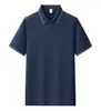 Camisas Polo de Tamanho Grande com Impressão de Logo Personalizado, Roupa de Trabalho de Seda de Gelo e Algodão de Verão Transfronteiriça, Roupa de Trabalho para Equipe, Camisetas de Manga Curta Feitas Sob Medida