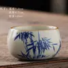 Taza de té de cerámica con caligrafía de horno Ru Yuerui, taza de maestro para el hogar, taza individual personal, taza de té retro, logotipo impreso privado