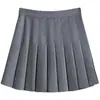Falda plisada gris falda mujer 2024 primavera y otoño nueva falda de cintura alta traje negro jk falda de línea A verano