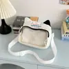 Bolsa Transparente de Ombro Cruzada de Gatinho Fofo para Meninas, Estilo Japonês Ins, Bolsa Quadrada Pequena para Celular de Estudante Infantil