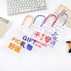 Bolsa de presente infantil com texto transparente de desenho animado criativo Bolsa de presente fofa para estudantes