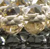 Cuentas de cristal de 12 mm, cuentas planas, cuentas de bola plana, cuentas de rueda (champagne plateado)