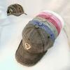 Gorra de Béisbol Lavada Suave con Bordado de Letras Negras para Primavera y Otoño, Gorra de Pico para Hombres y Mujeres al por Mayor