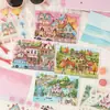 Pegatinas Zabc Serie Costa Sur Suave Escena de Paisajismo Manual Material DIY Pegatinas Decorativas 3 Piezas en 4 Estilos para Elegir