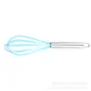 Batidor de huevos manual de silicona de acero inoxidable de 10 pulgadas, batidor de huevos, mezclador de crema, herramienta para hornear pasteles
