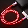 Cabo de Dados para Celular Streamer de Carregamento Rápido Cabo de Carregamento para Carro Luminoso Cabeça Única 1m-2m Adequado para Android Tipo C Apple