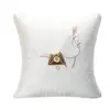 Almohadas Personalizadas Amazon Transfronterizas Cojines para Sofá Bordado Imitación Seda Lujo Ligero Hotel Mesita de Noche Lumbar